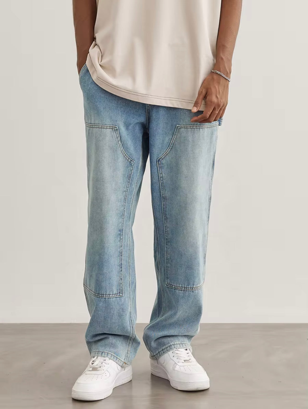ZAPRE Relaxed Fit Carpenter Jeans