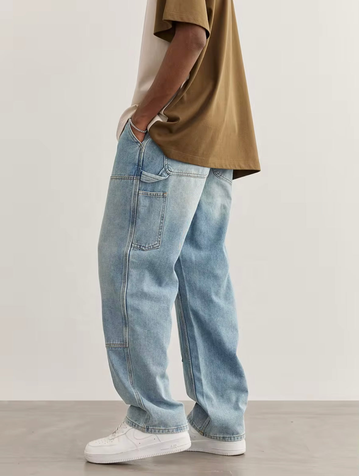 ZAPRE Relaxed Fit Carpenter Jeans