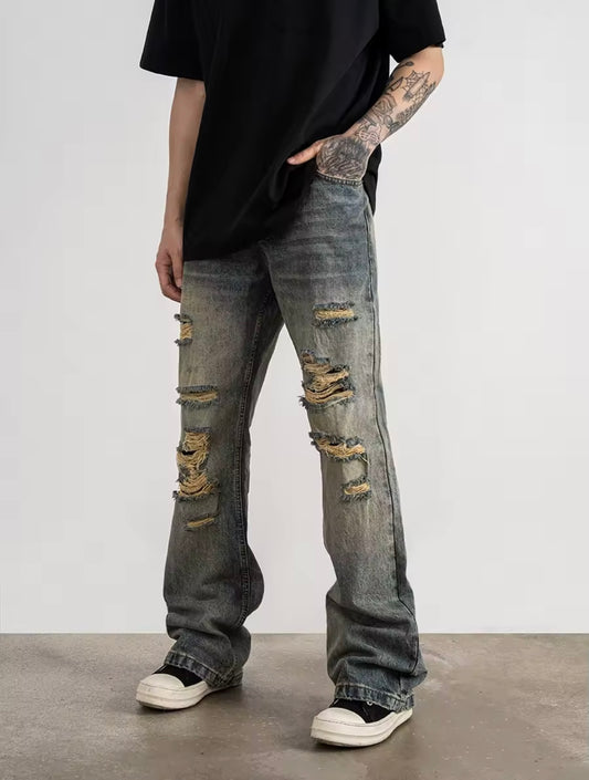 ZAPRE Relaxed Fit Ripped Distressed Jeans