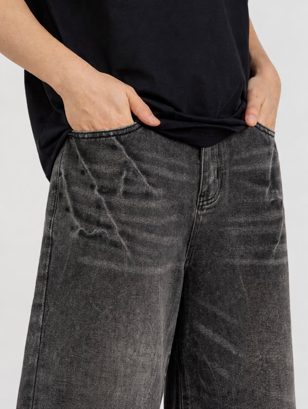 ZAPRE Relax Fit Stone Washed Jorts