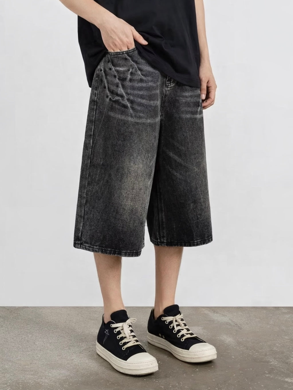 ZAPRE Relax Fit Stone Washed Jorts