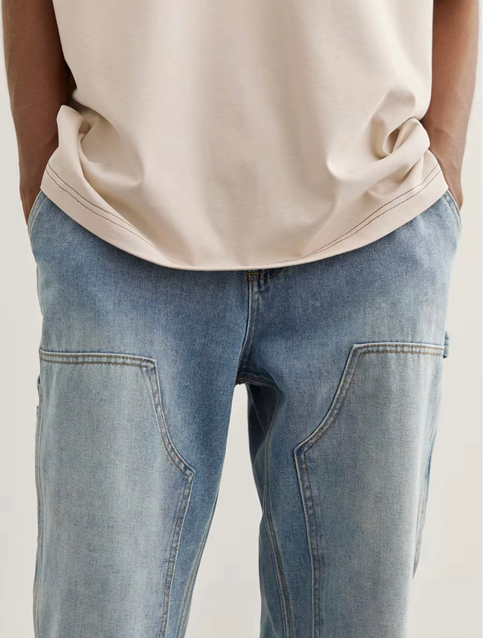 ZAPRE Relaxed Fit Carpenter Jeans