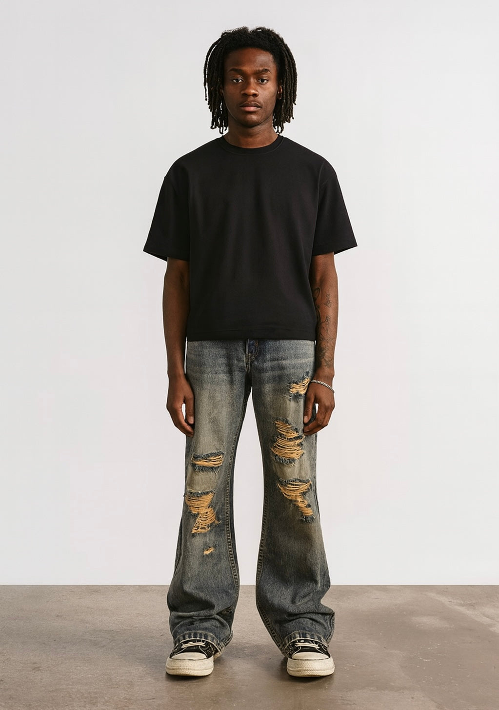 ZAPRE Relaxed Fit Ripped Distressed Jeans