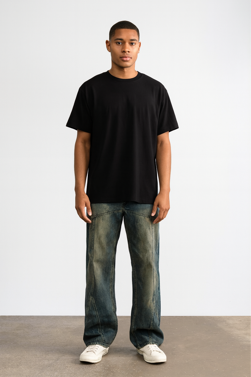 ZAPRE Relax Fit Rigid Seam Jeans